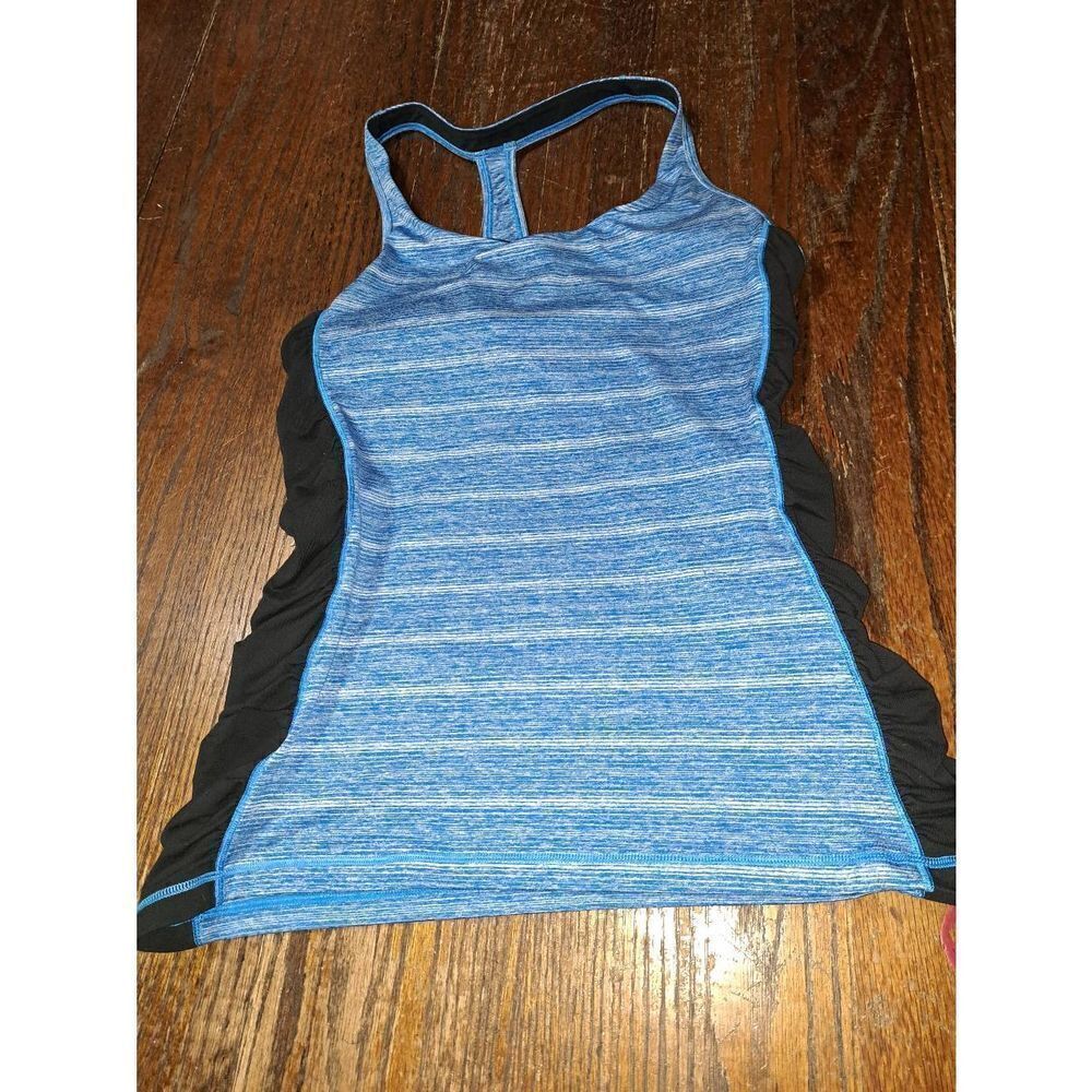Large Victorias Secret VSX Sexy Sport Blue Sleeveless Ruched Tank Top
